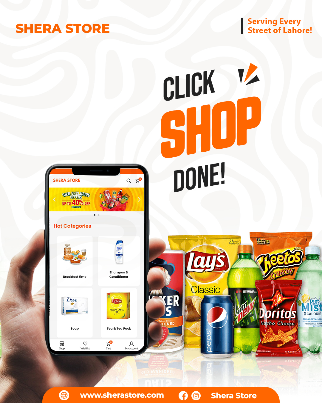 Retail promotional design for Shera Store